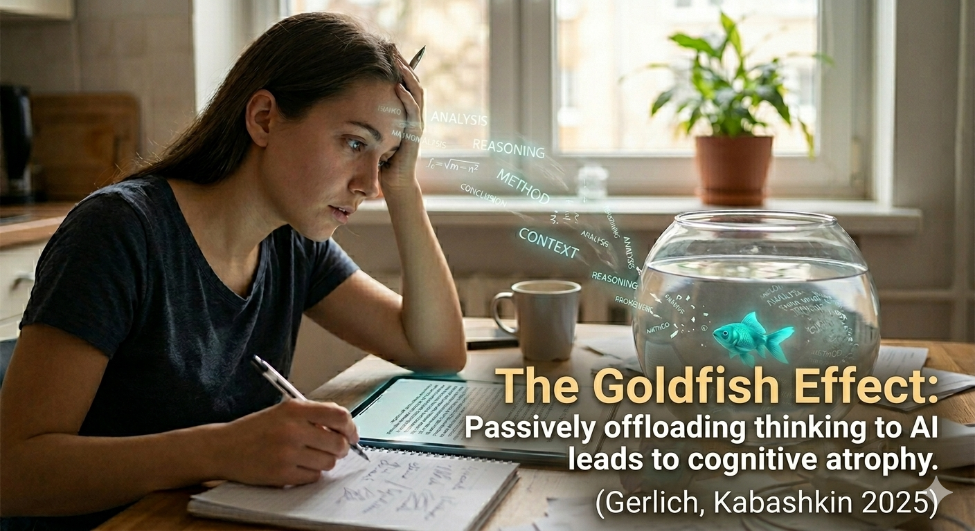 The Goldfish Effect: Passively offloading thinking to AI leads to cognitive atrophy