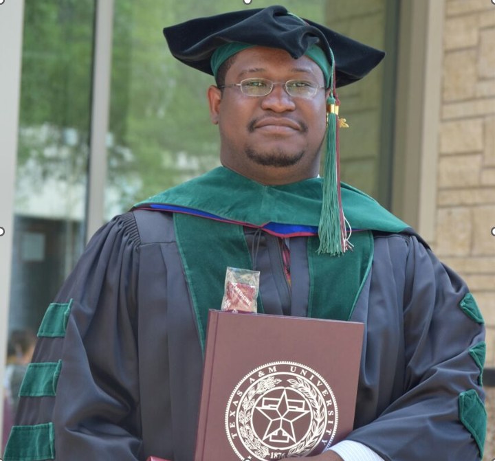Joseph D. Tingling in MD/PhD regalia — Texas A&M University